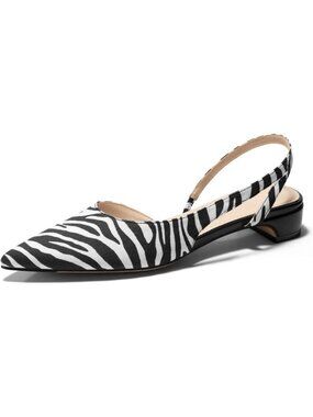 Women's White Closed Pointed Toe Chunky Low Heels Pumps D'Orsay Work Dress Shoes